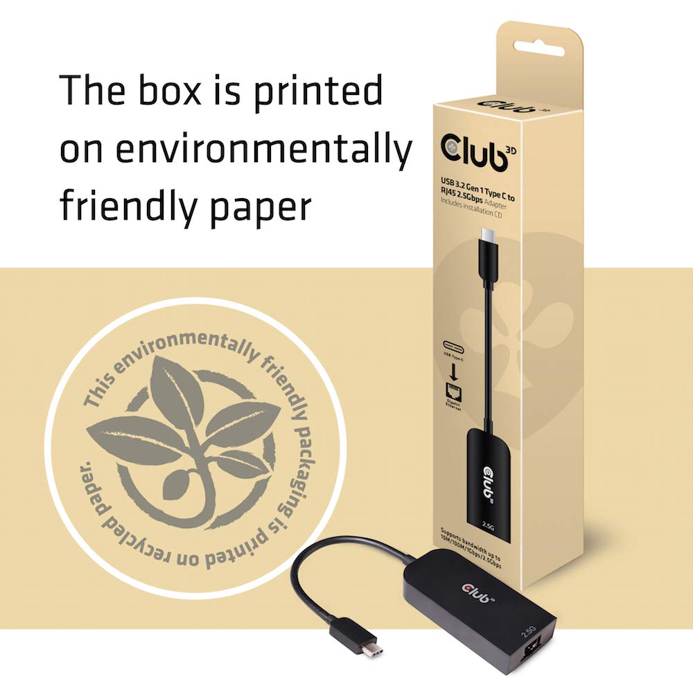 Amazon.com: CLUB 3D CAC-1520 USB 3.2 Gen1 Type C to RJ45 2.5Gbps